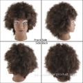 Cabeza de maniquí de cabello humano Cabeza de entrenamiento afro negro